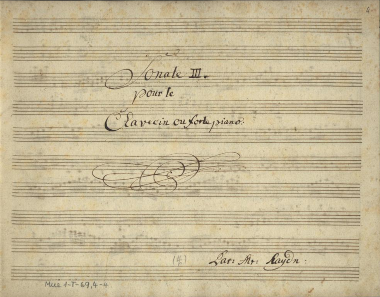 Haydn – Sonata nº 32 em Si Menor, Hob XIV-32 manuscrito